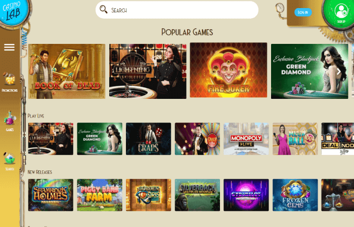 Casino Lab Populära spel